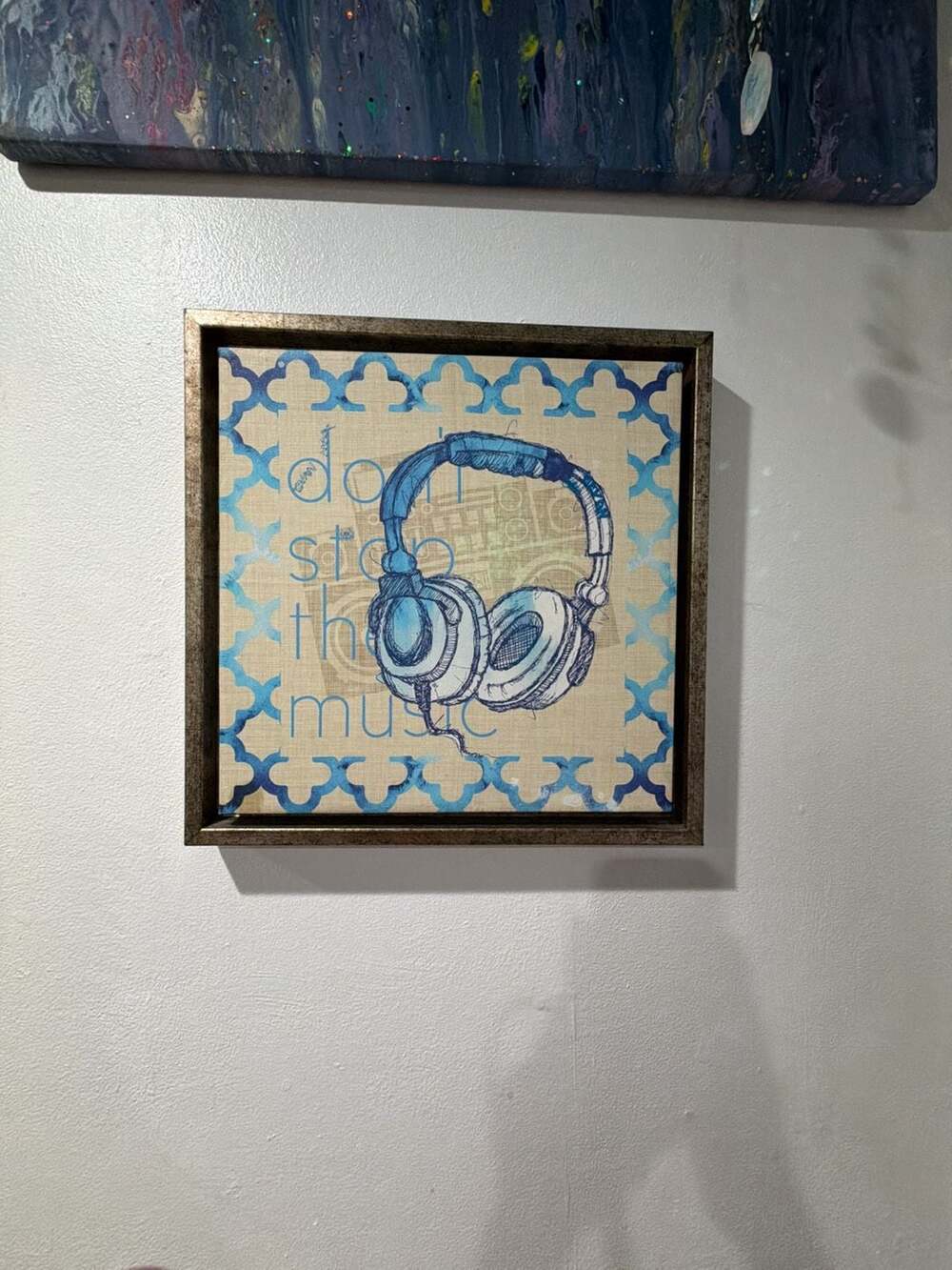 Brayden Studio Don't Stop The Music Headphones Framed Canvas Wall Art